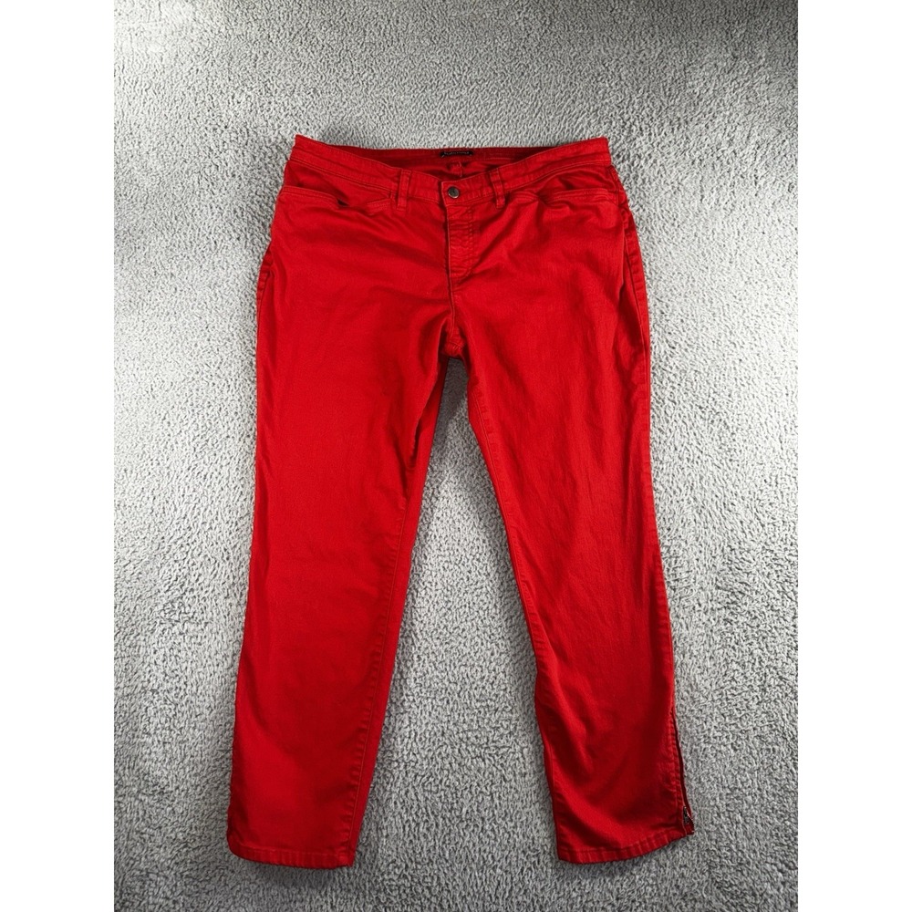 Eileen Fisher Women Jeans 16 Ankle Skinny Burnt Orange Organic Cotton Boho Chic